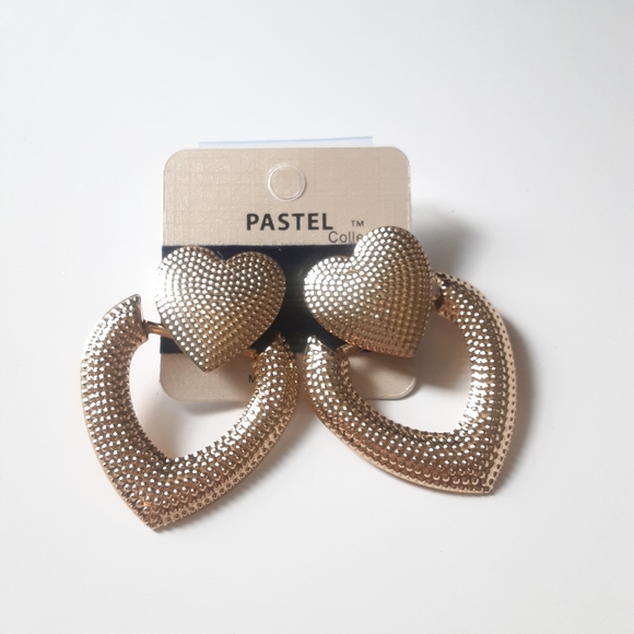 Pastel Collection Big Heart Dangle Earrings - Picture 3 of 6